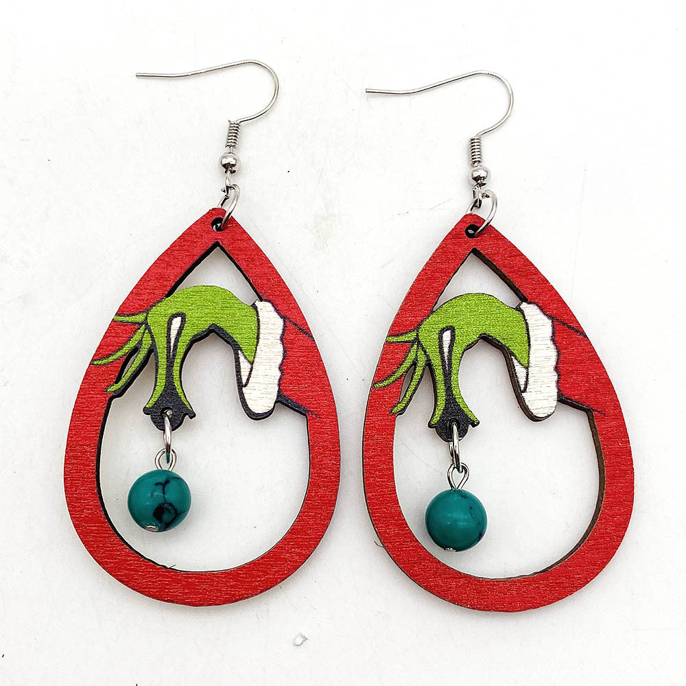 Wholesale Wooden Christmas Earrings